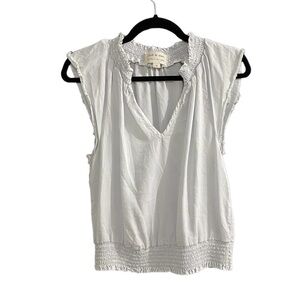 ANTHROPOLOGIE Cloth & Stone Sleeveless Popover Blouse Light Blue S